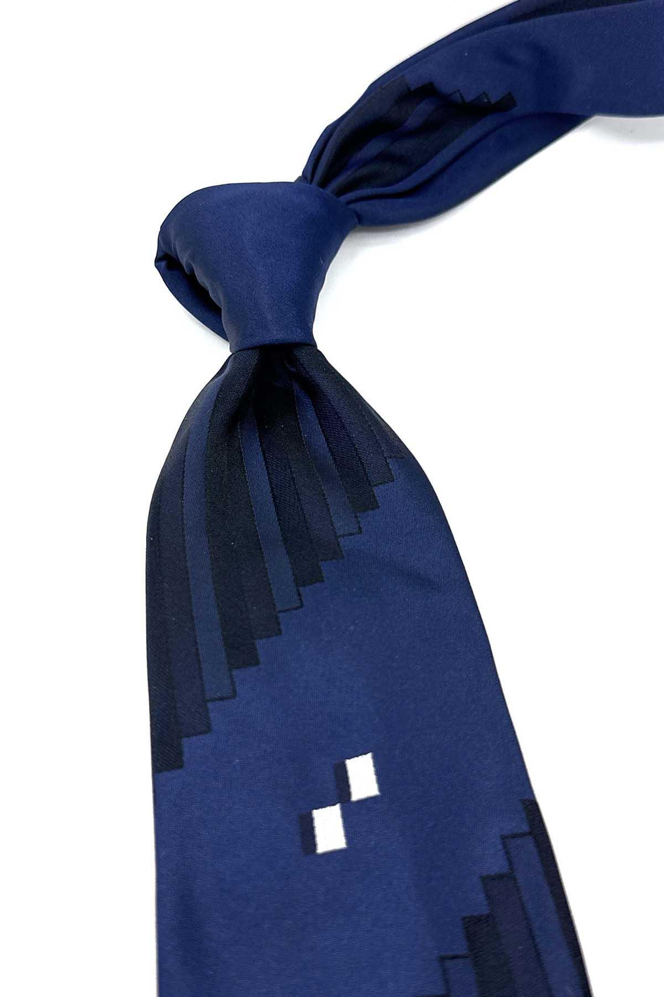 Nuns Style Lacivert Motif Desen İtalyan İpek Kravat İK1919