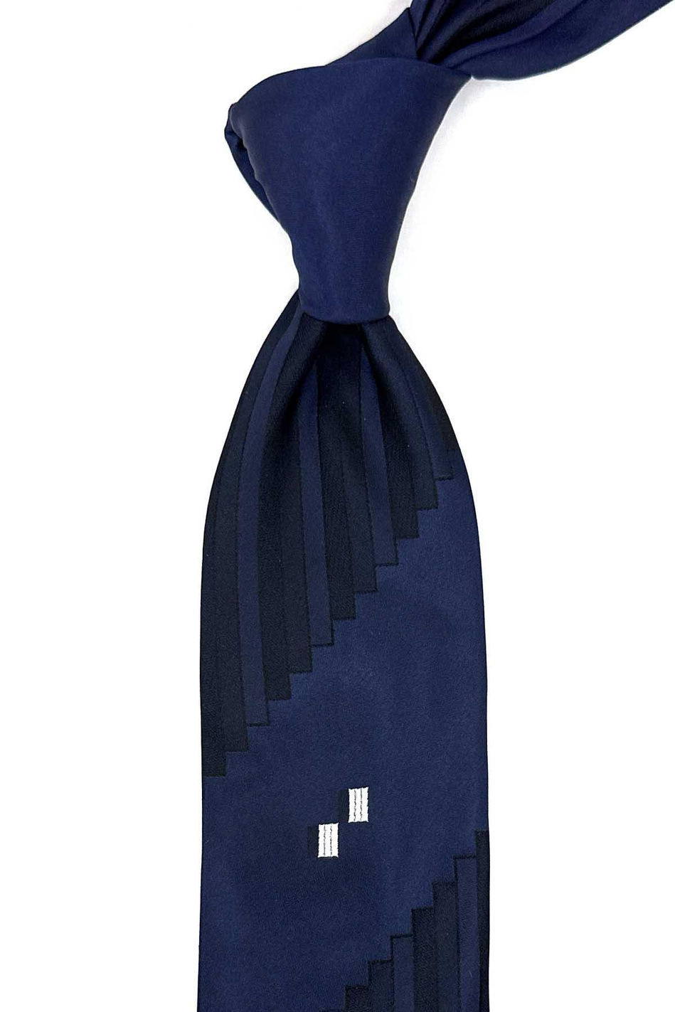 Nuns Style Lacivert Motif Desen İtalyan İpek Kravat İK1919