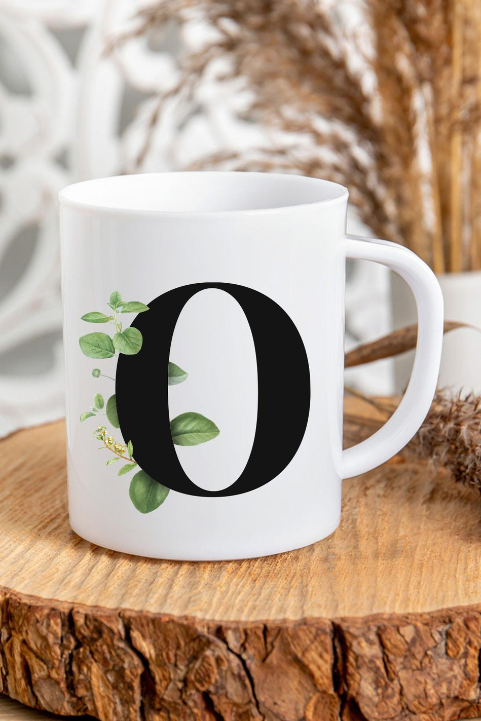 O Harfli Baş Harf Baskılı Kupa Bardak