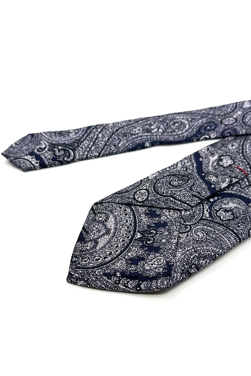 Olandesi Style Şal Desen İtalyan Gri İpek Kravat İK2352