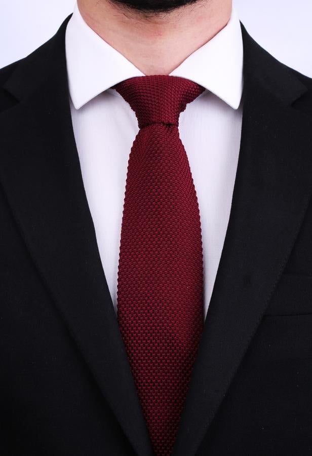 Örgü Bordo Kravat 8011