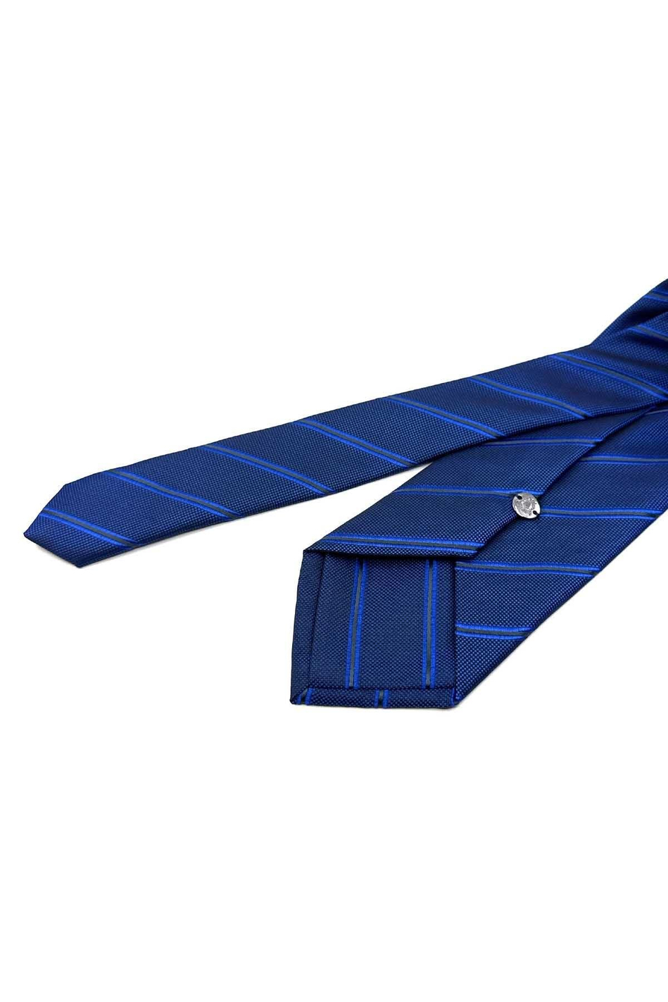 Parlement Mavi Çizgi Desen Mendilli Klasik Kravat KK12530