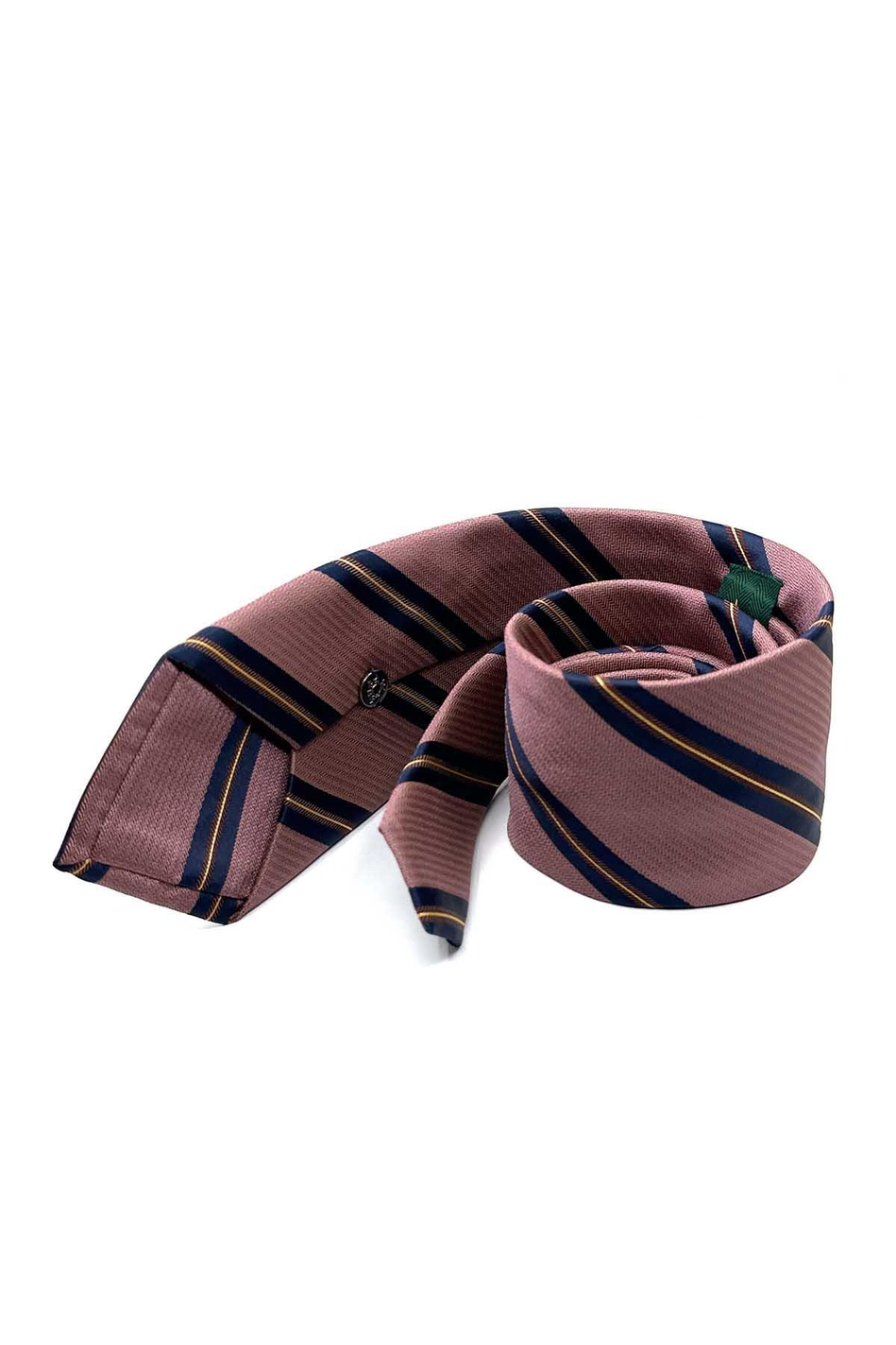 Pembe Çizgi Desen Mendilli Klasik Kravat KK12825
