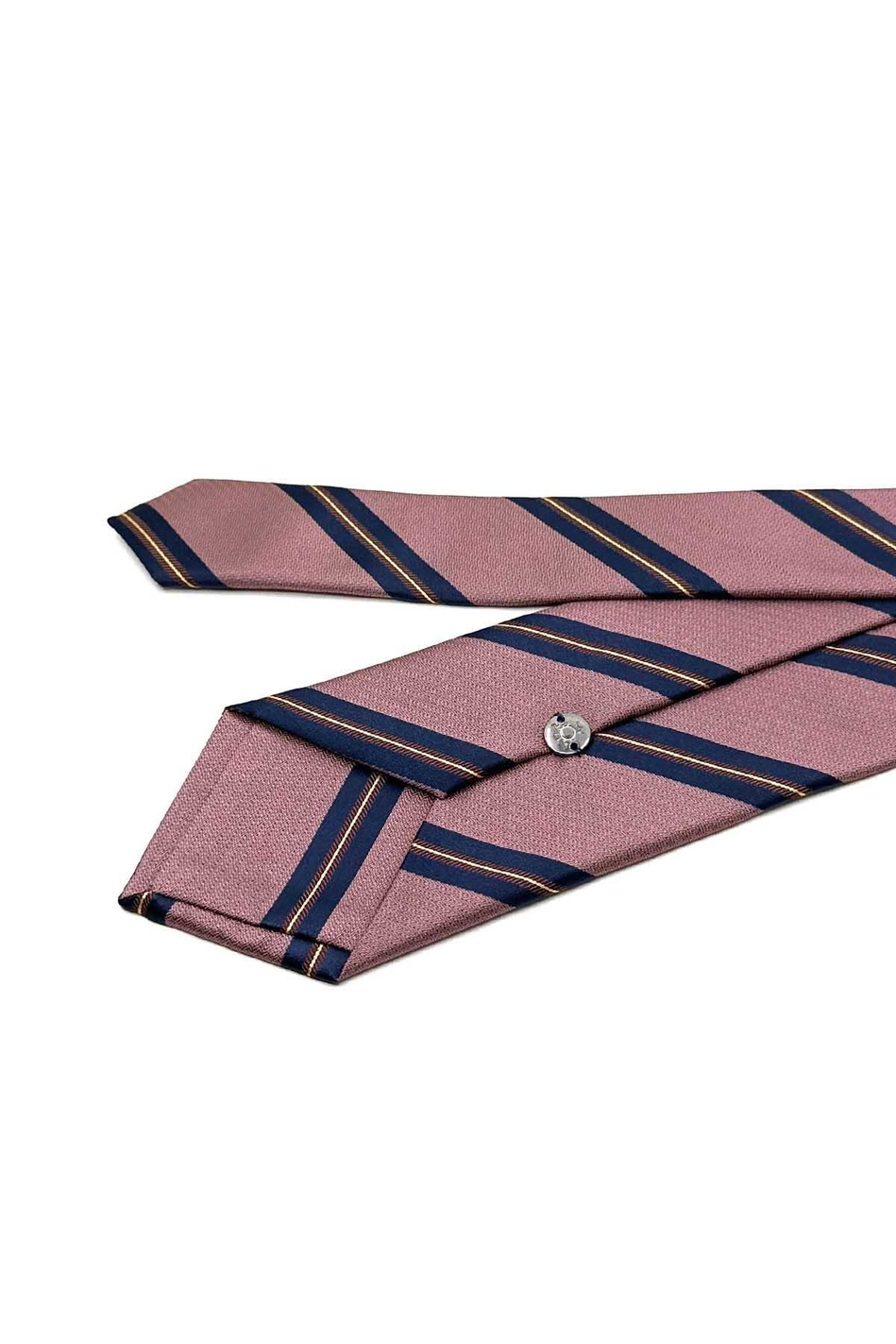 Pembe Çizgi Desen Mendilli Klasik Kravat KK12825