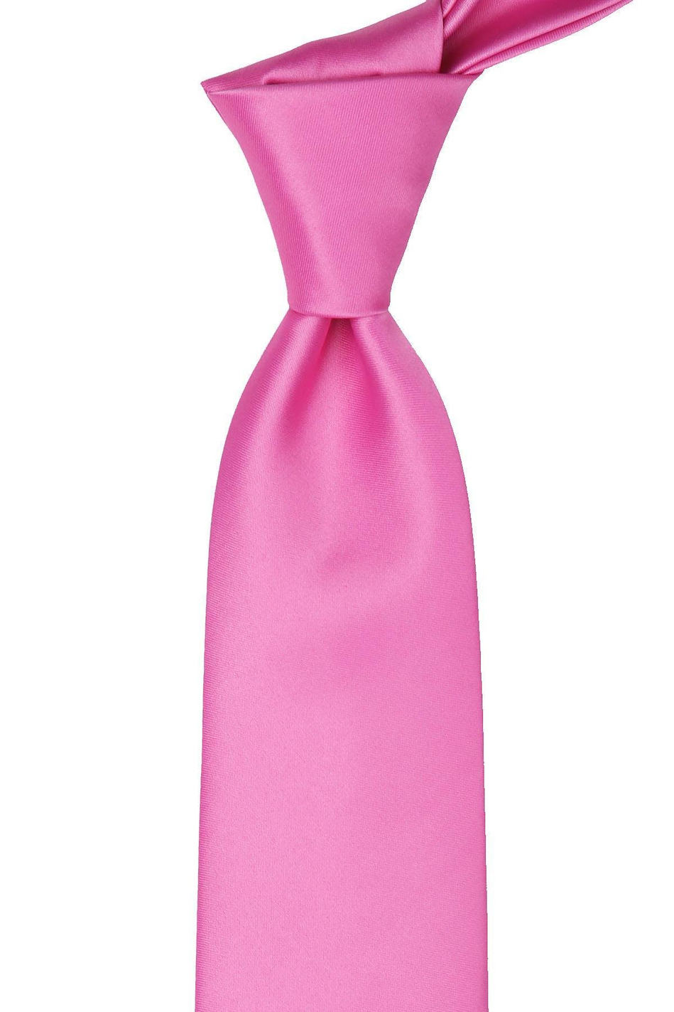 Pembe Mendilli Düz Saten Kravat KK1138