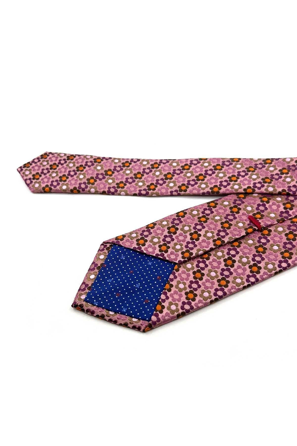 Pembe Mor Çiçek İpek Kravat İK2460