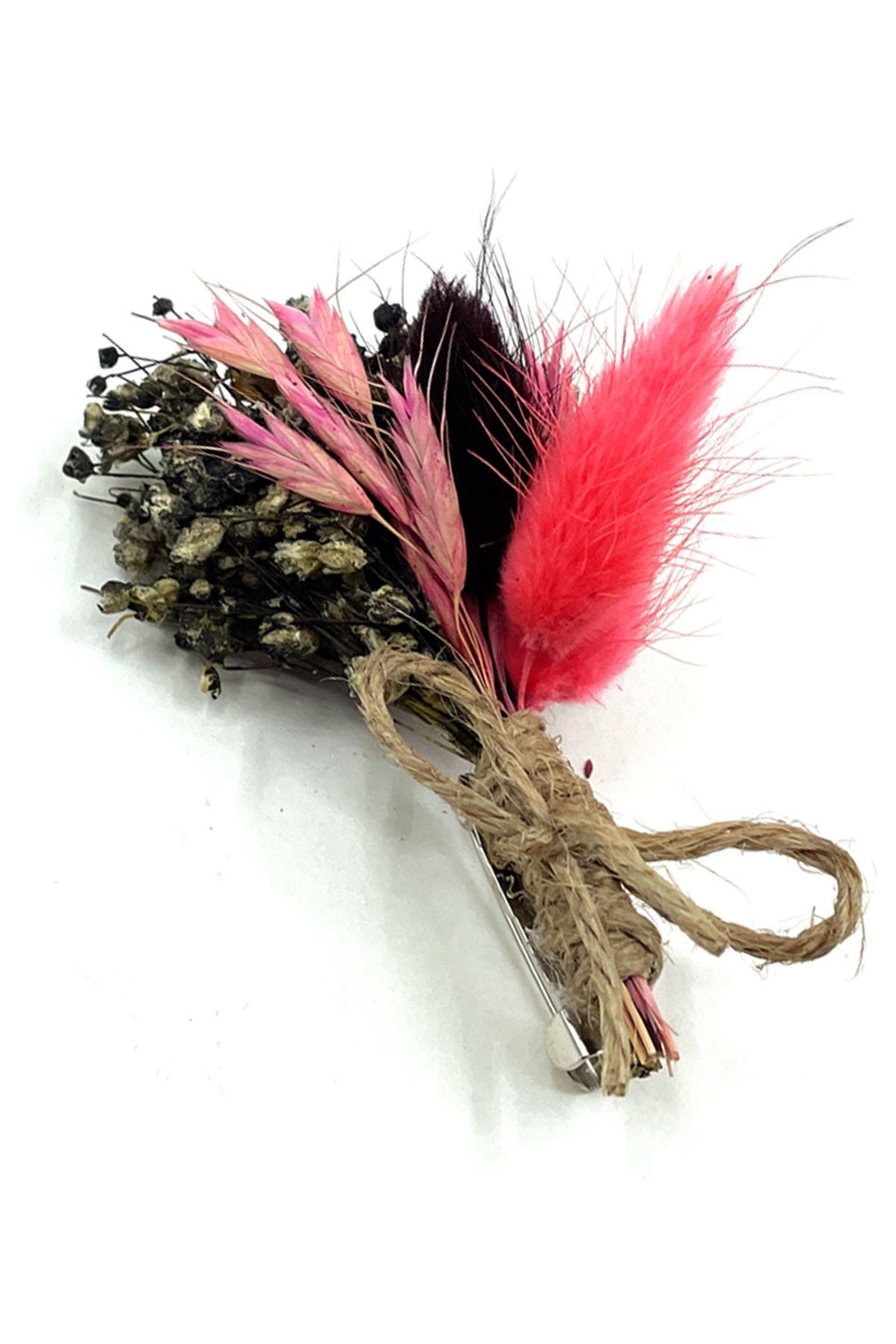 Pembe - Mor Kurutulmuş Damat Yaka Çiçeği YC573