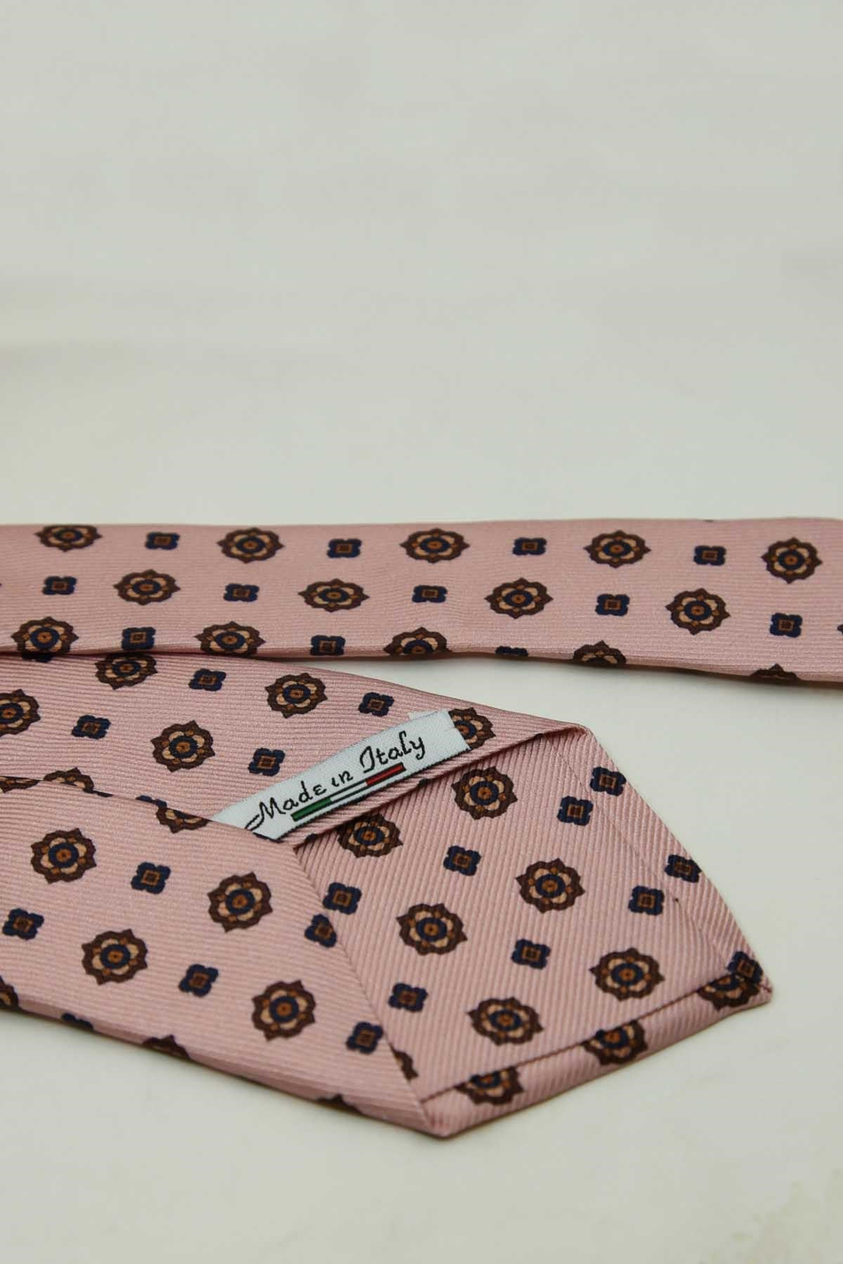 Pembe Motif Desen İtalyan İpek Kravat İK2489