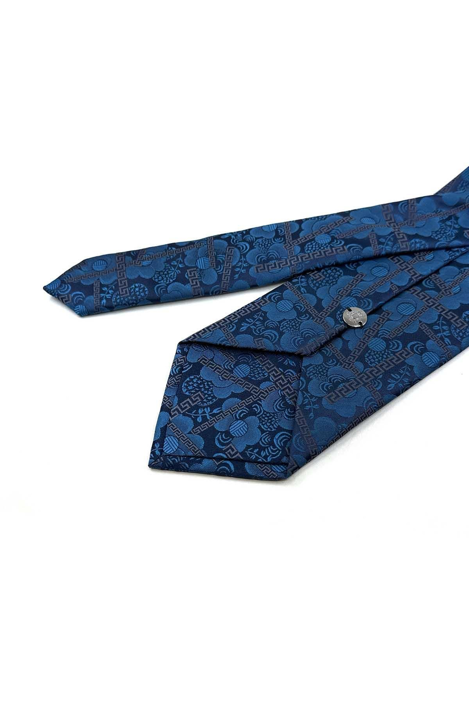 Petrol Mavi Motif Desen Mendilli Klasik Kravat KK13308