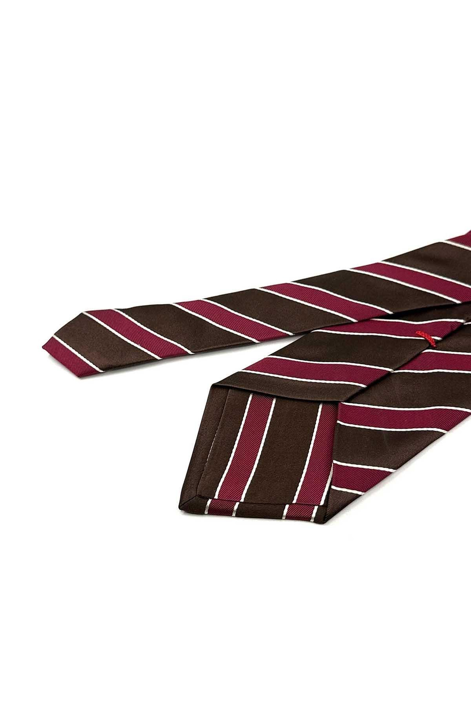 Prunelli Style Kahve - Bordo İtalyan İpek Kravat İK2107