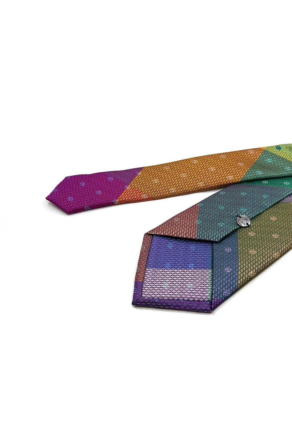 Puantiye Desen Çok Renkli Patchwork Klasik Kravat KK13397