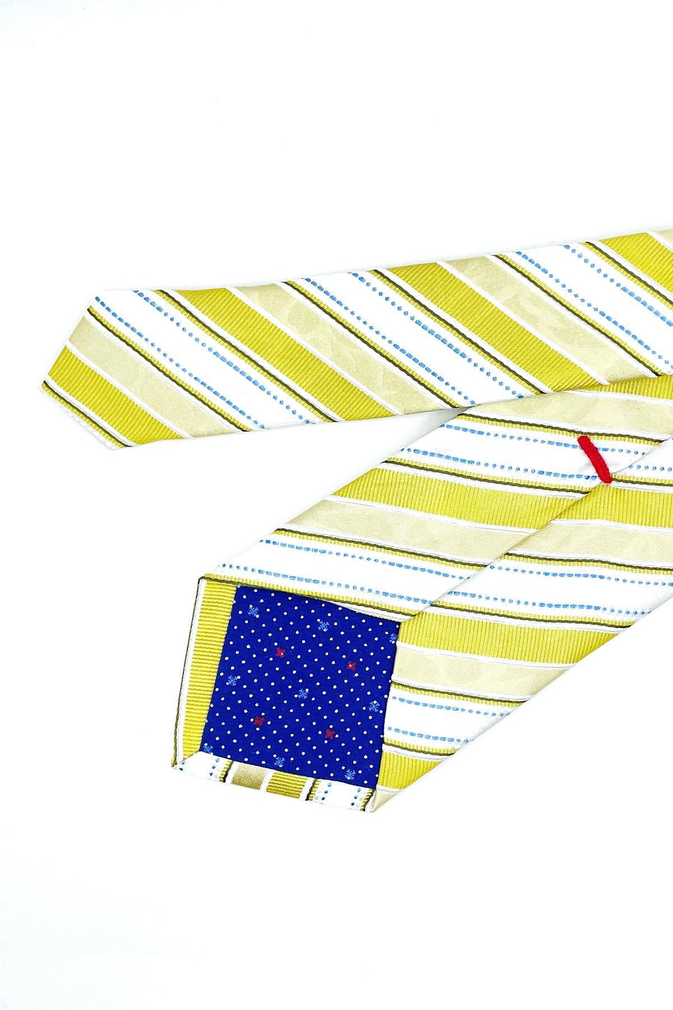 Razione Style Sarı Çizgi Desen İtalyan İpek Kravat İK1270