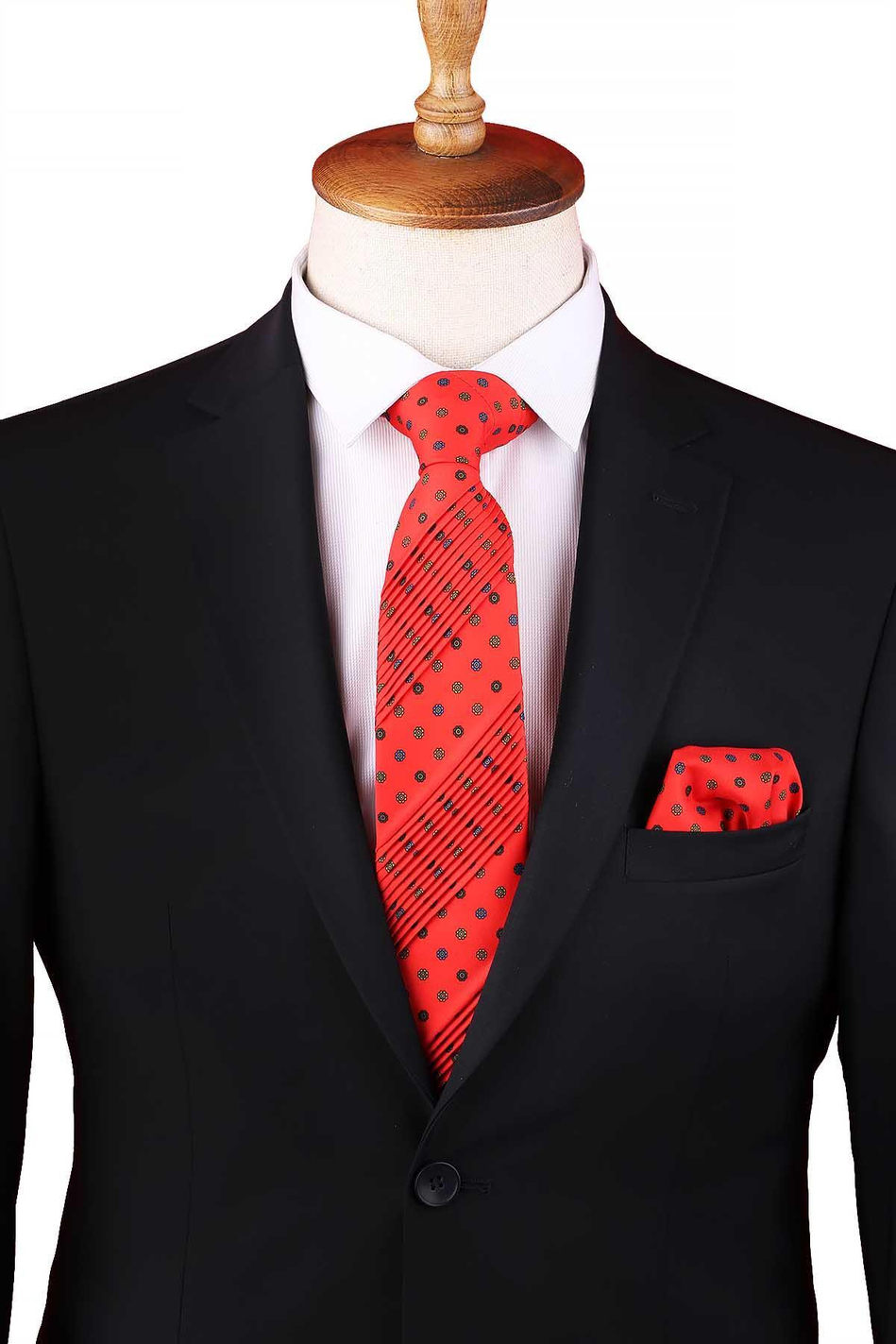 Romitello Style Kırmızı Küçük Desen Piliseli Kravat CRK91