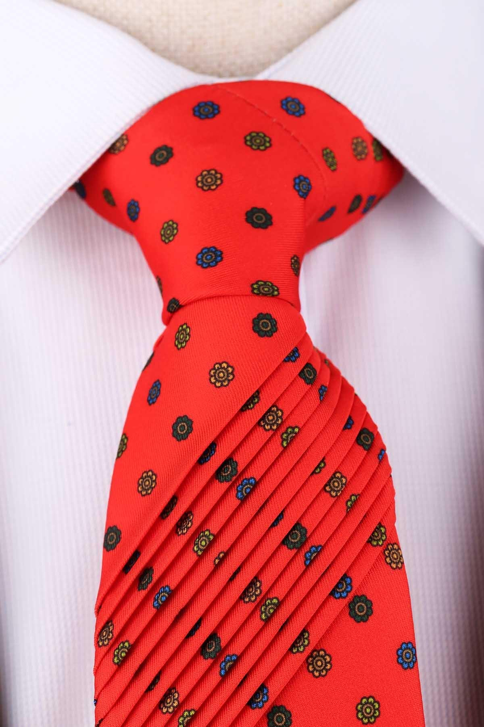 Romitello Style Kırmızı Küçük Desen Piliseli Kravat CRK91