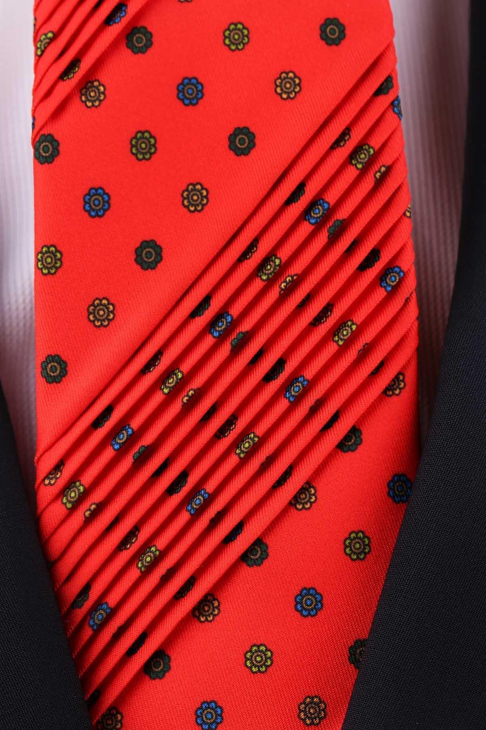 Romitello Style Kırmızı Küçük Desen Piliseli Kravat CRK91