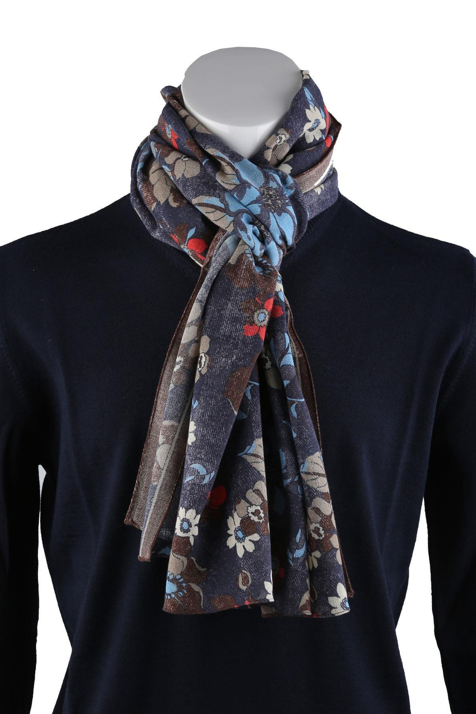 Rowley Style Lacivert Wool Kaşkol K475