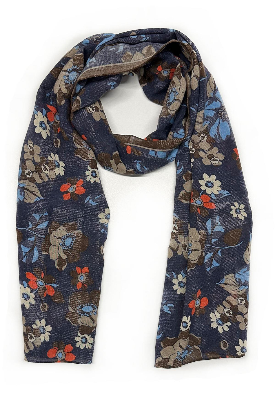 Rowley Style Lacivert Wool Kaşkol K475