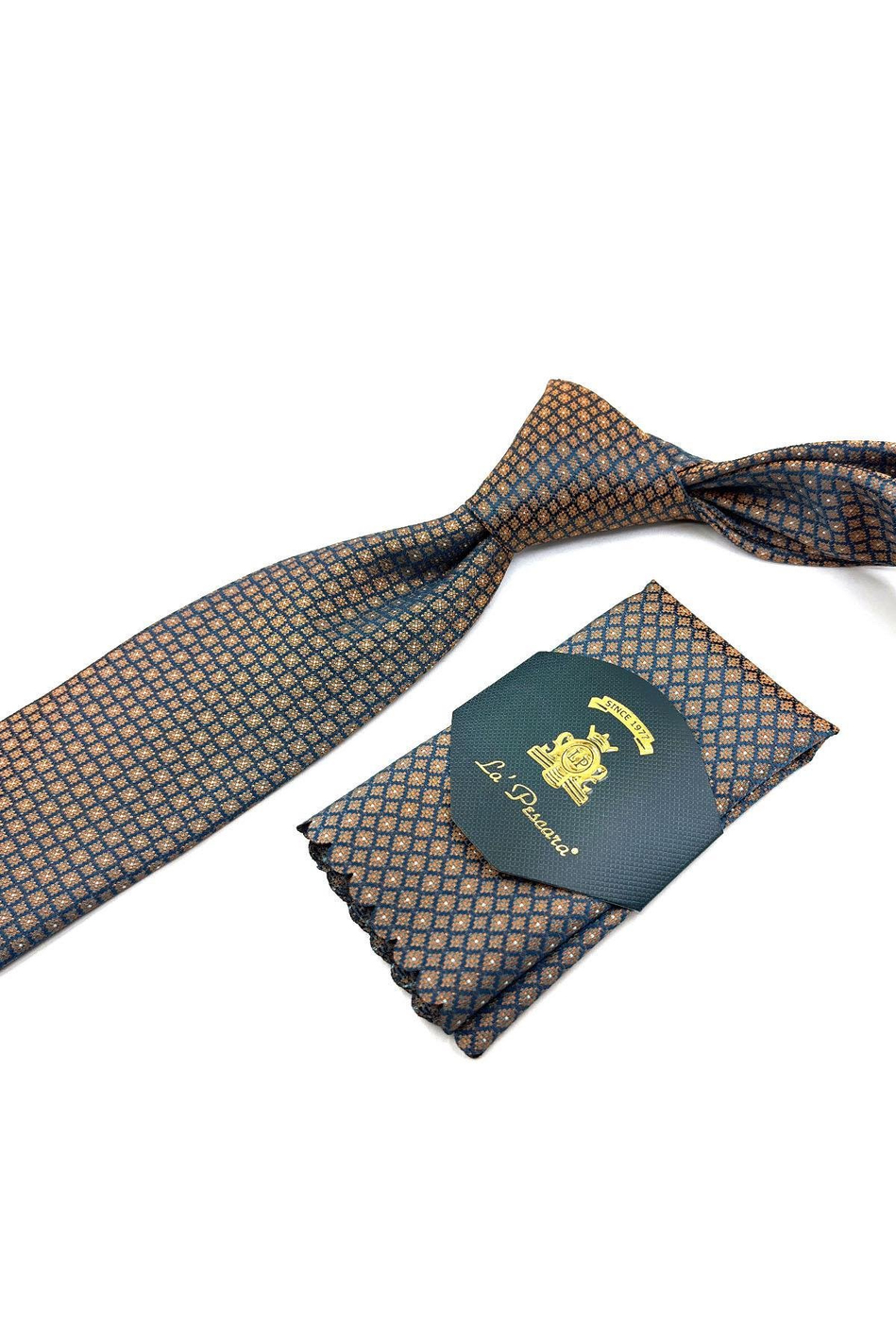 Safran Küçük Desen Mendilli Klasik Kravat KK11284