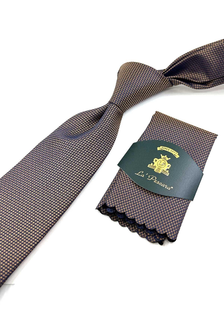 Safran Nokta Desen Mendilli Klasik Kravat KK12686
