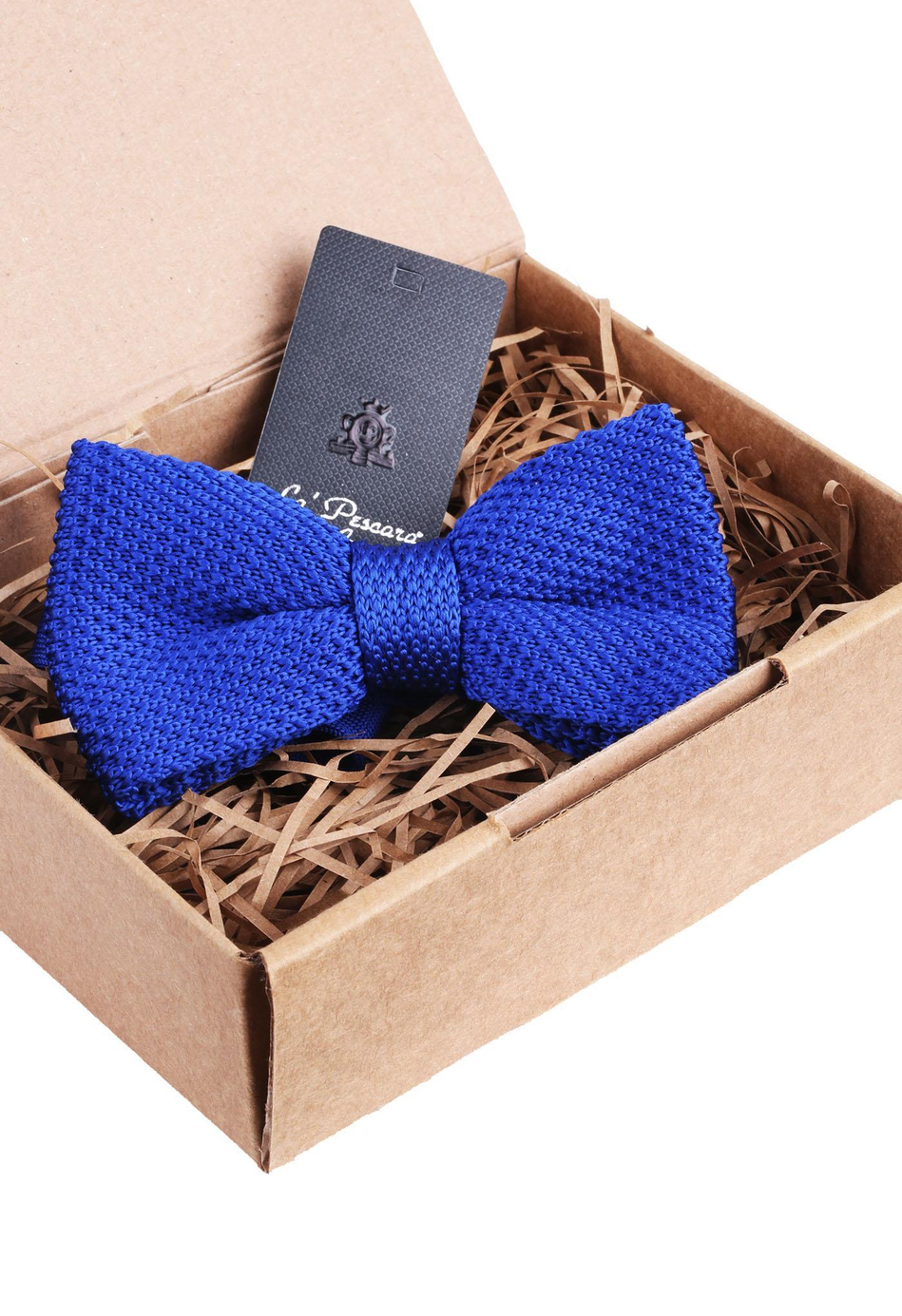 Saks Mavi Düz Örgü Papyon ÖR101