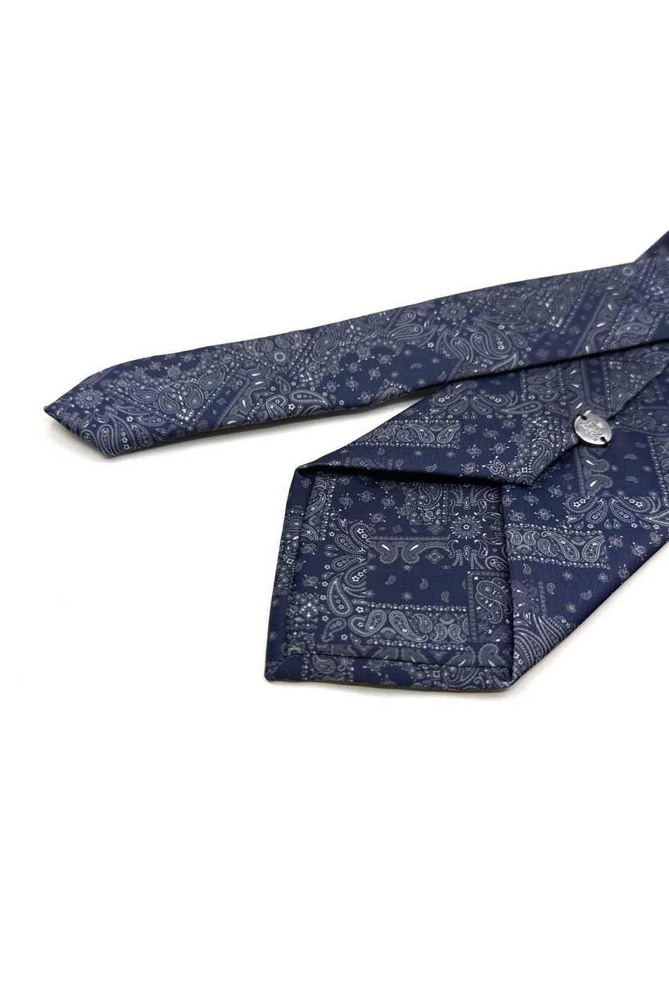 Şal Desen Lacivert Patchwork Klasik Kravat KK13360