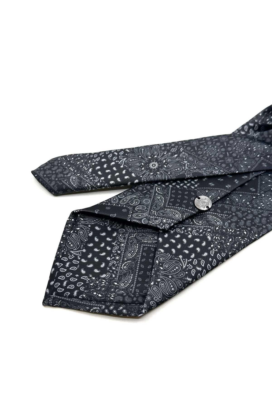 Şal Desen Siyah Patchwork Klasik Kravat KK13364