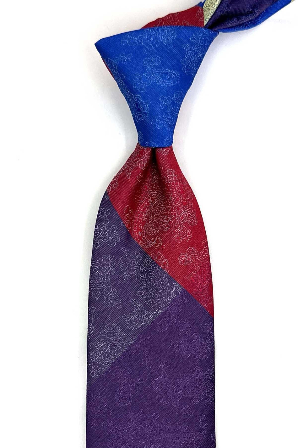 Şal Desen Siyah Patchwork Klasik Kravat KK13403