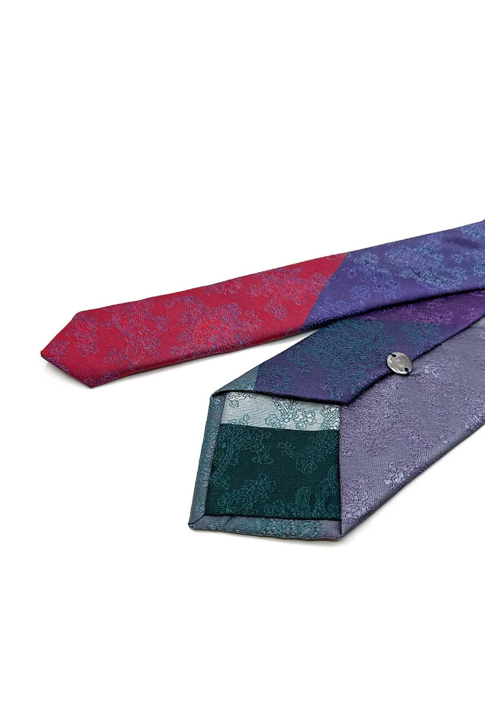 Şal Desen Siyah Patchwork Klasik Kravat KK13403