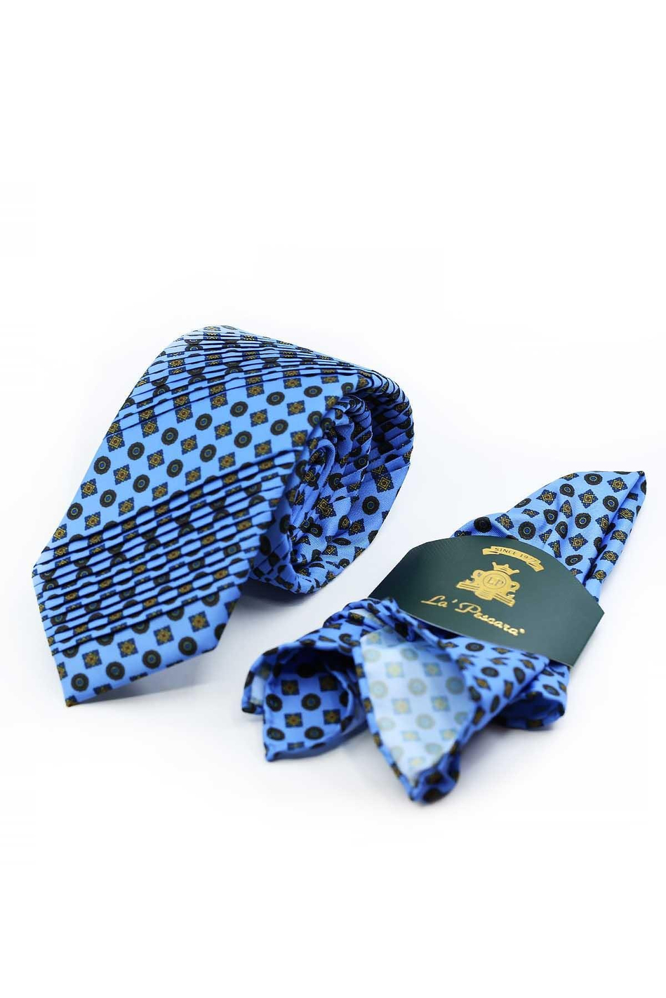 Sambuchi Style Mavi Motif Desen Piliseli Kravat CRK93
