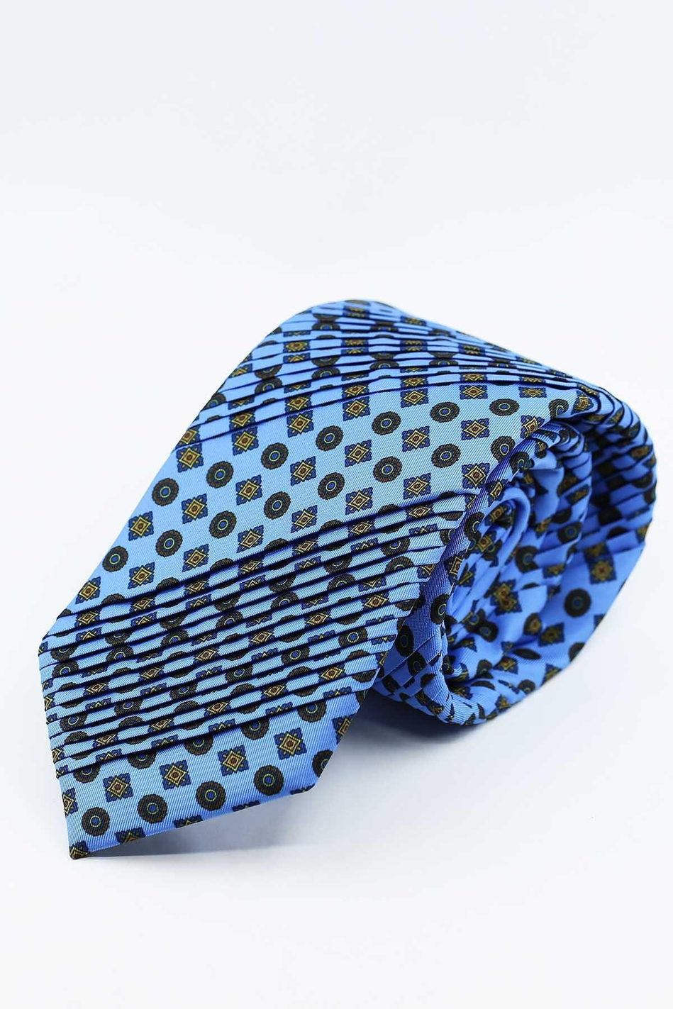 Sambuchi Style Mavi Motif Desen Piliseli Kravat CRK93