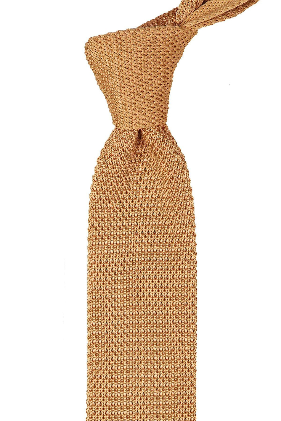 Sarı Düz Örgü Kravat 8258