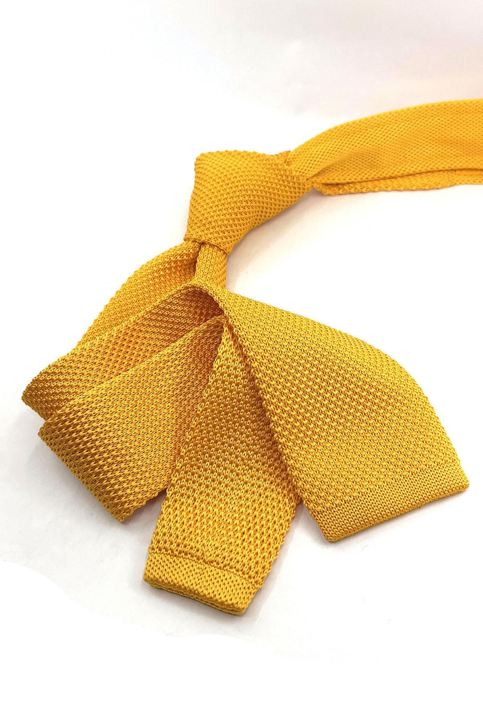 Sarı Düz Örgü Kravat ÖR8305