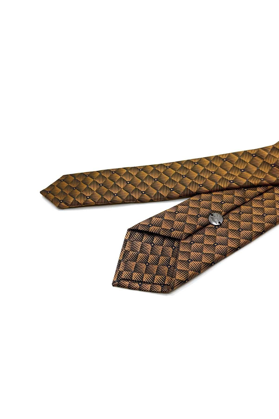 Sarı Kare Desen Slim Kravat SK7993