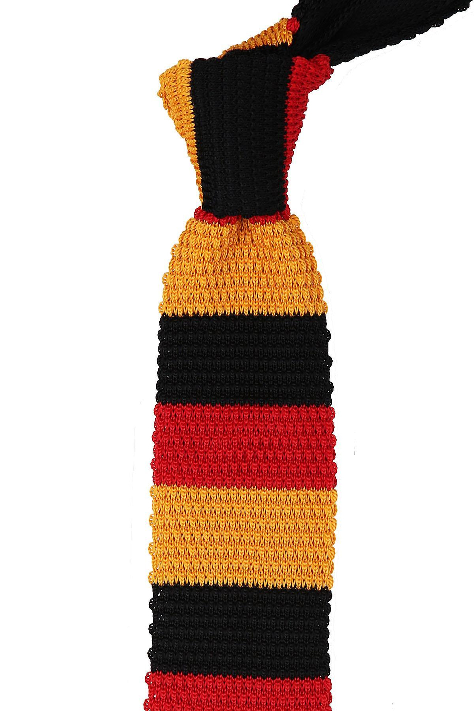 Sarı - Kırmızı Çizgi Desen Örgü Kravat ÖR8291