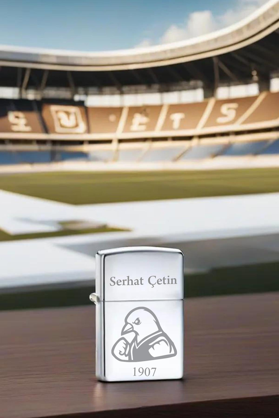 Sarı Lacivert Kanarya Taraftara Özel Gümüş Çakmak KSL58