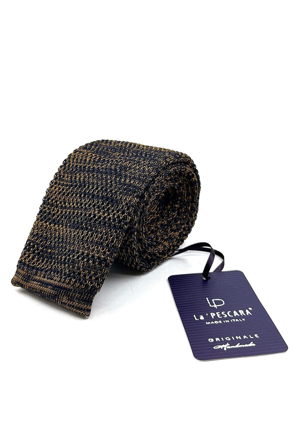 Sarı - Lacivert Kırçıllı Örgü Kravat ÖR8366