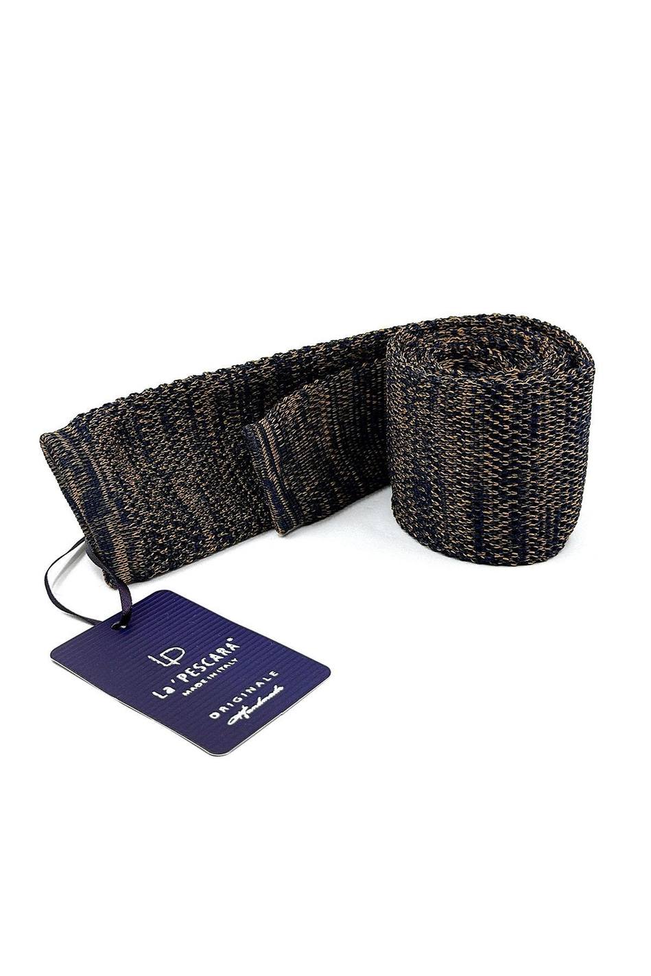 Sarı - Lacivert Kırçıllı Örgü Kravat ÖR8366