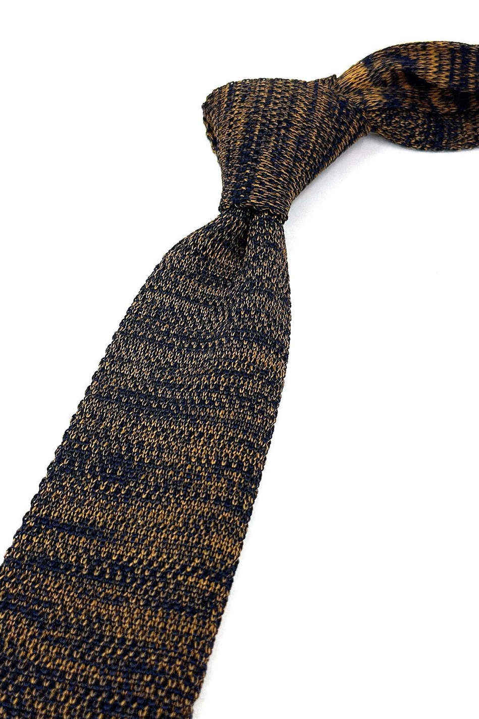 Sarı - Lacivert Kırçıllı Örgü Kravat ÖR8366