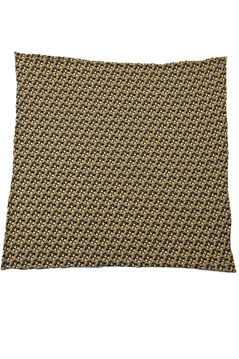 Sarı - Lacivert Motif Baskılı İpek Mendil SPS405