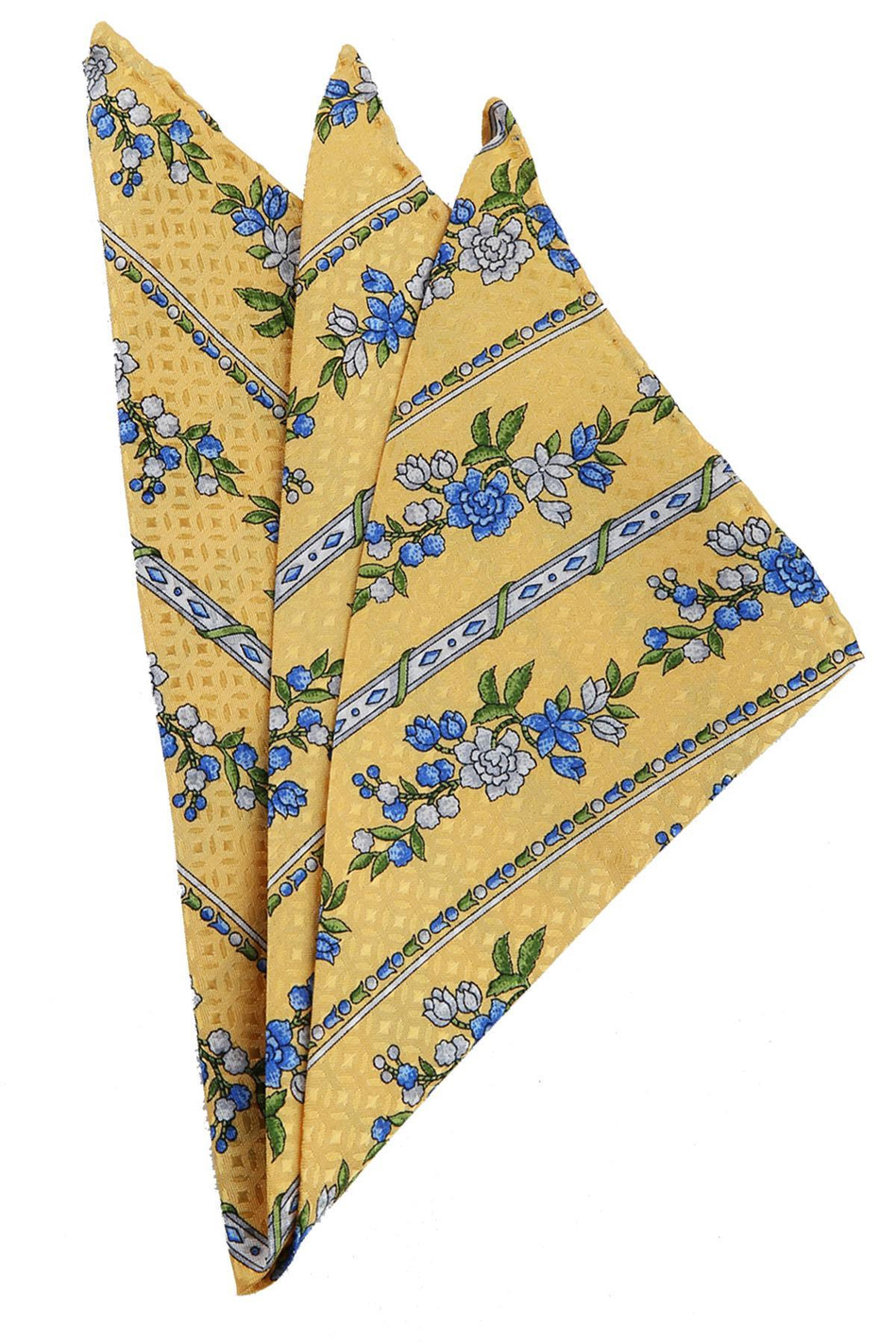 Sarı Motif Baskılı İpek Mendil SPS118