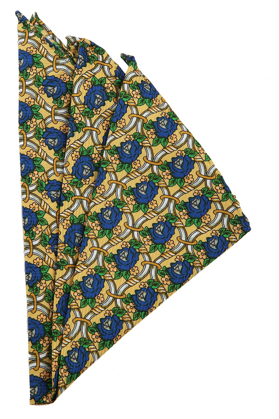 Sarı Motif Baskılı İpek Mendil SPS246
