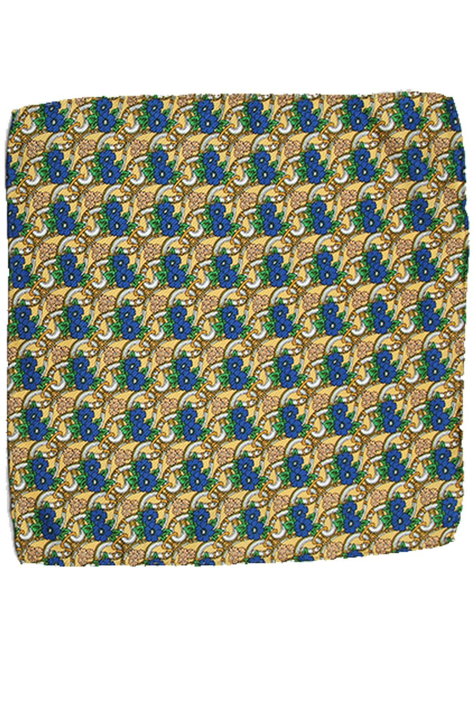 Sarı Motif Baskılı İpek Mendil SPS246
