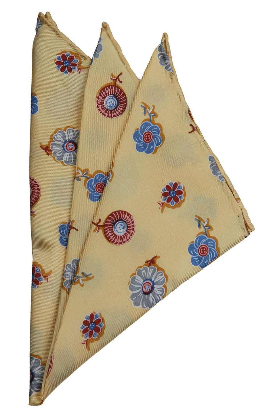 Sarı Motif Baskılı İpek Mendil SPS304
