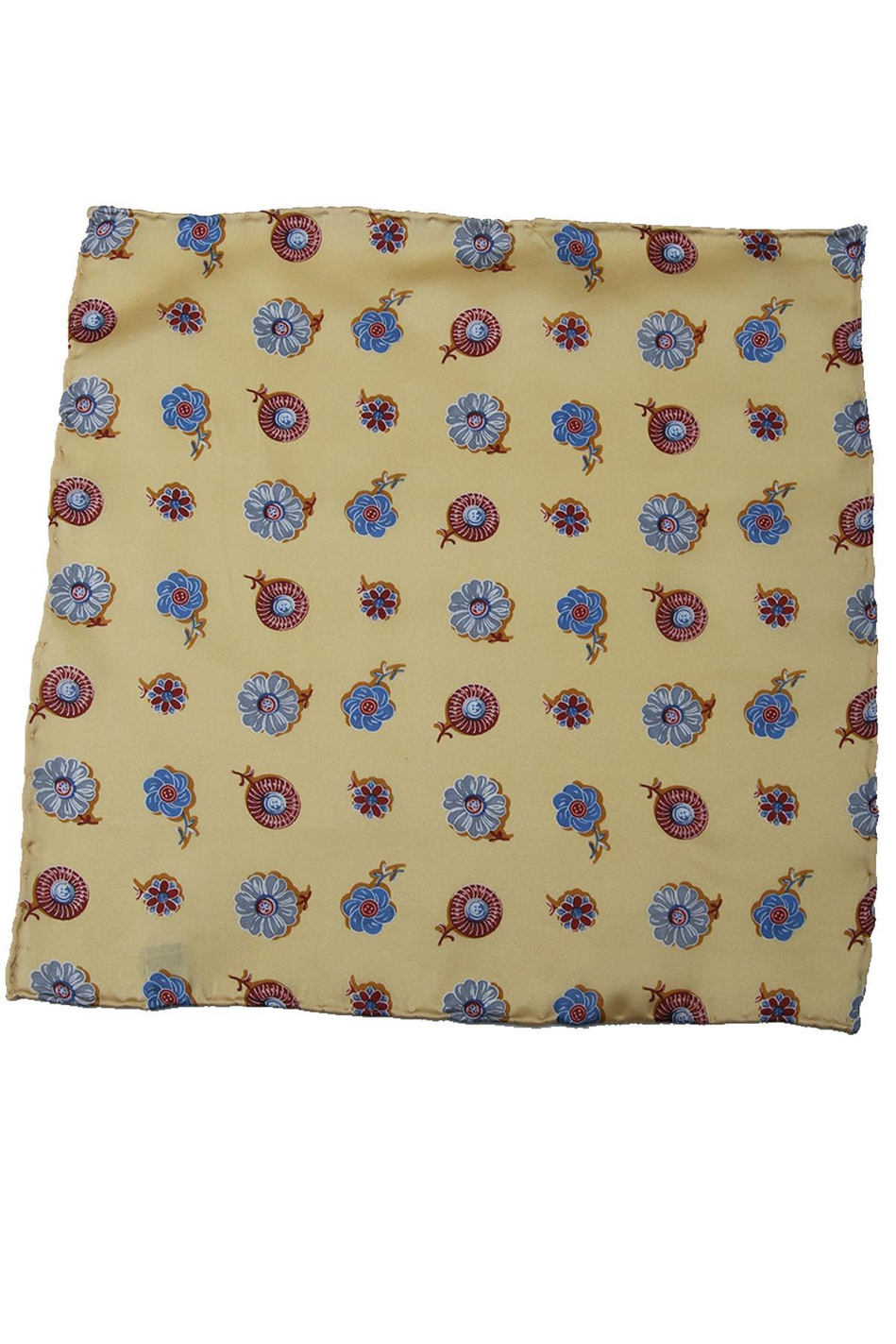 Sarı Motif Baskılı İpek Mendil SPS304