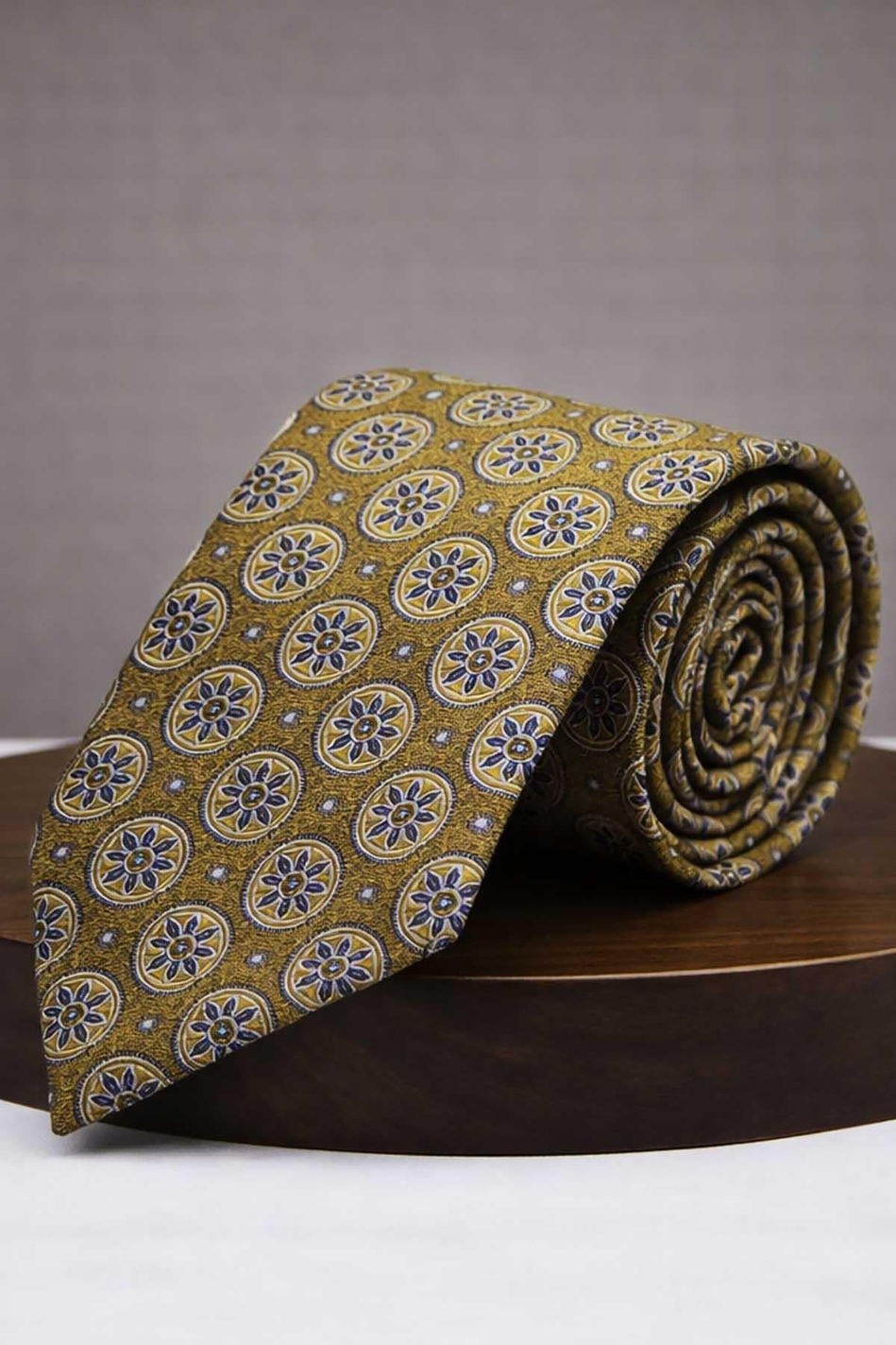 Sarı Motif Kravat