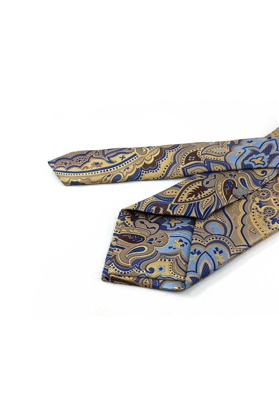 Sarı Şal Desen Mendilli Klasik Kravat KK13316