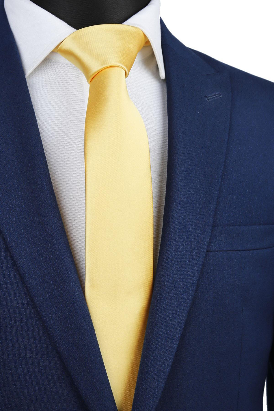 Sarı Saten Slim Kravat SK5321