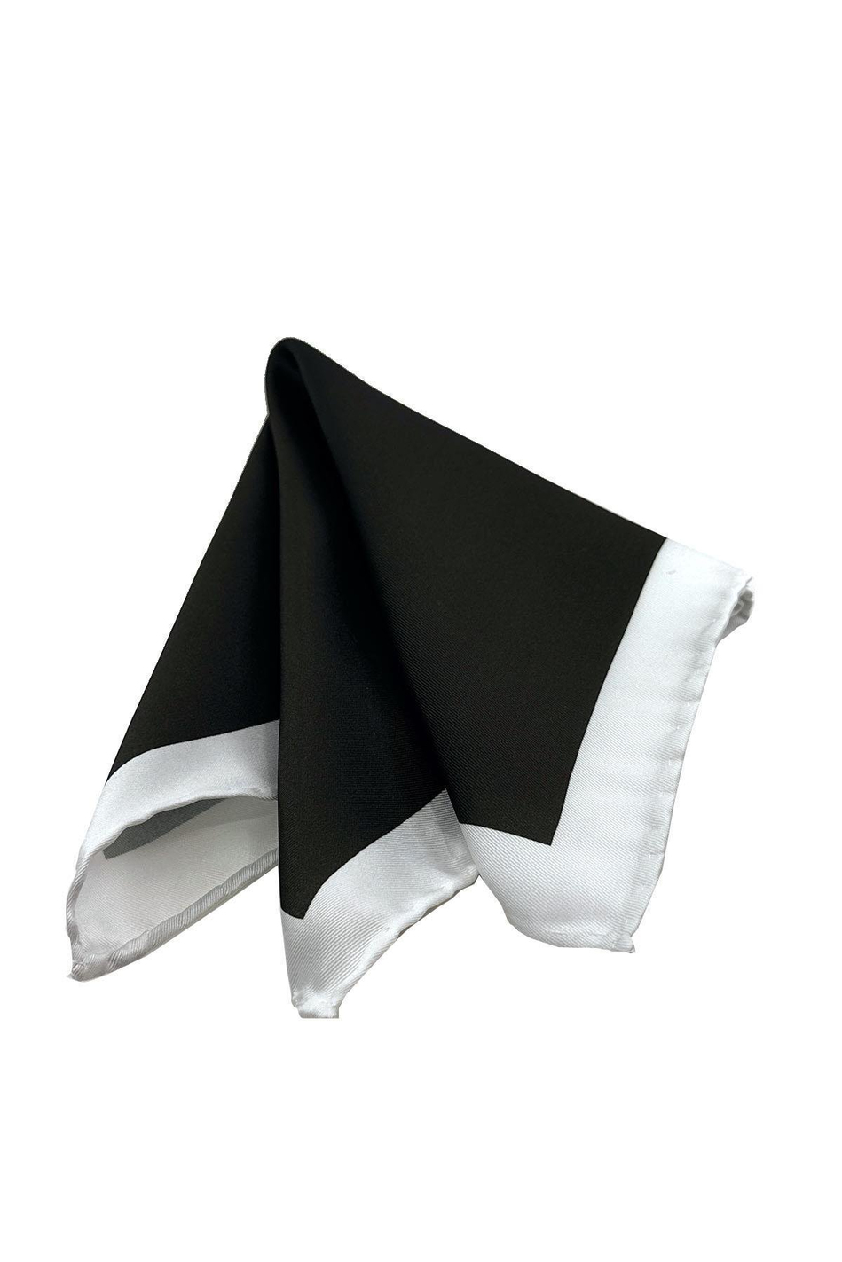 Siyah - Beyaz Düz Erkek Cep Mendili SPS647-133