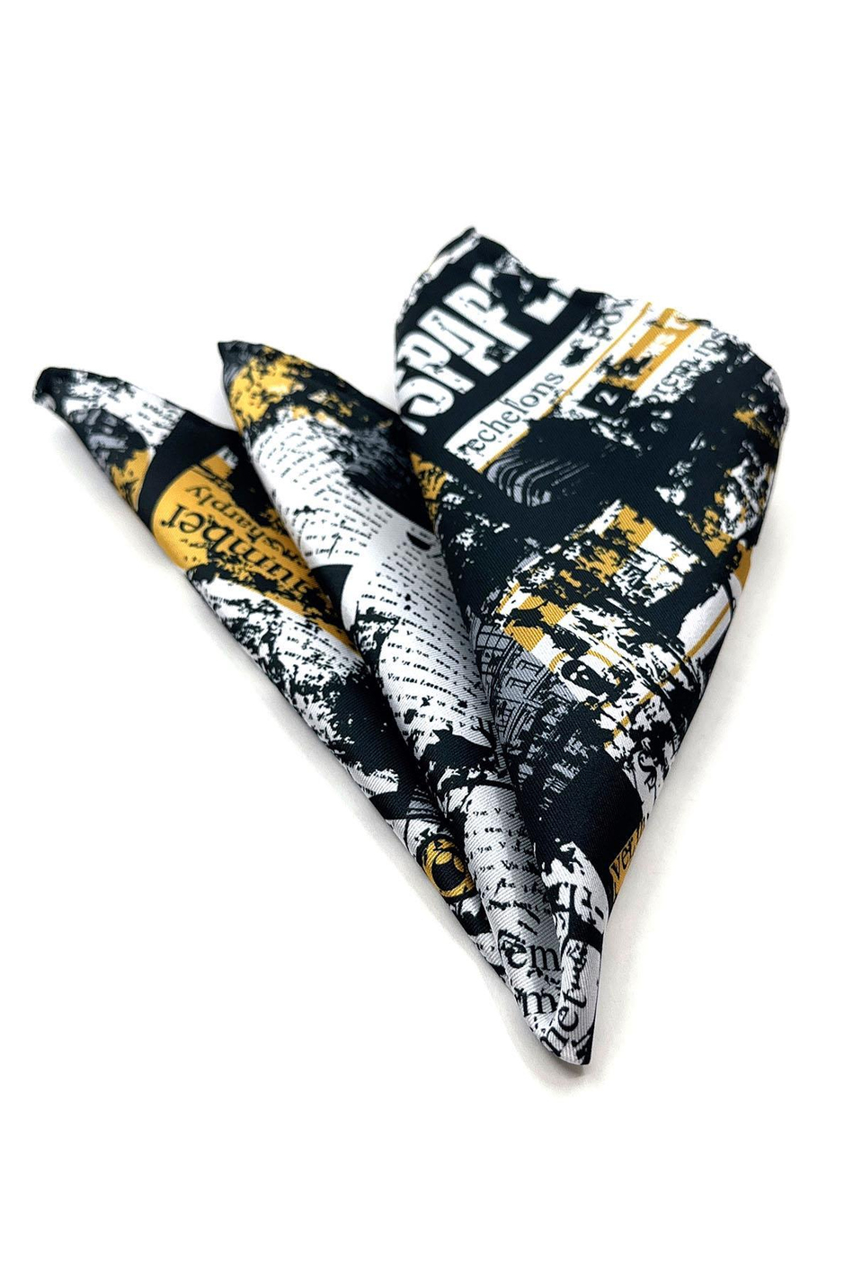 Siyah - Beyaz Motif Desen Erkek Cep Mendili SPS547-2