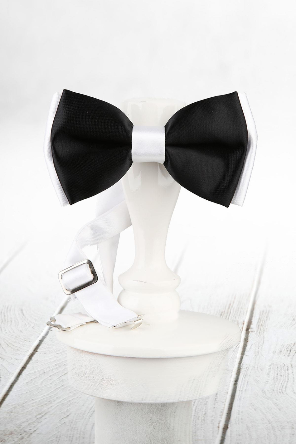 Siyah - Beyaz Renk Saten Papyon SP50